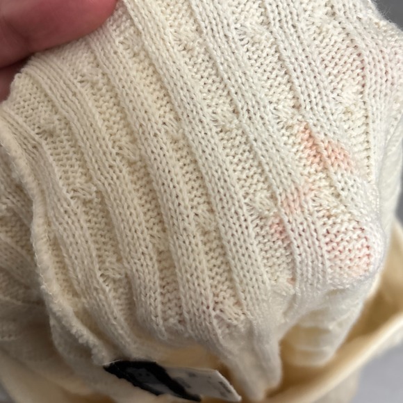 Vintage Panther Sweater Skirt Set L Cream Wool Cable Knit Tank Midi 90s Neutral - Picture 12 of 14